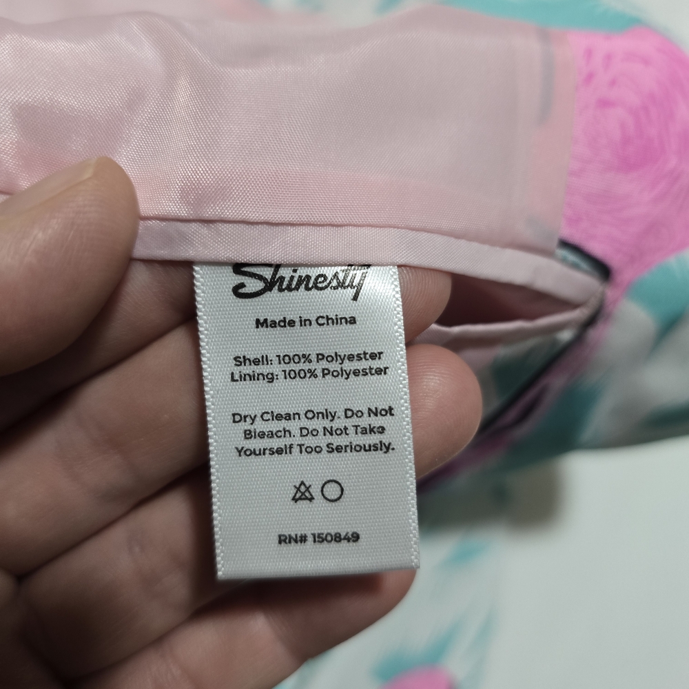Shinesty El FlamencoTropical Flamingo Print Suit Size 38 Blazer, 30/31 Pants - Picture 8 of 13